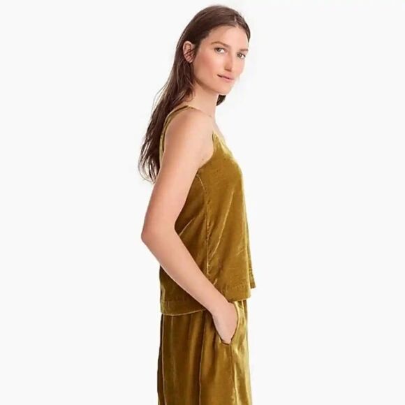 J. Crew Vintage Gold Pullover Sleeveless Velvet Top 6 Coastal Cowgirl Boho - Picture 7 of 15